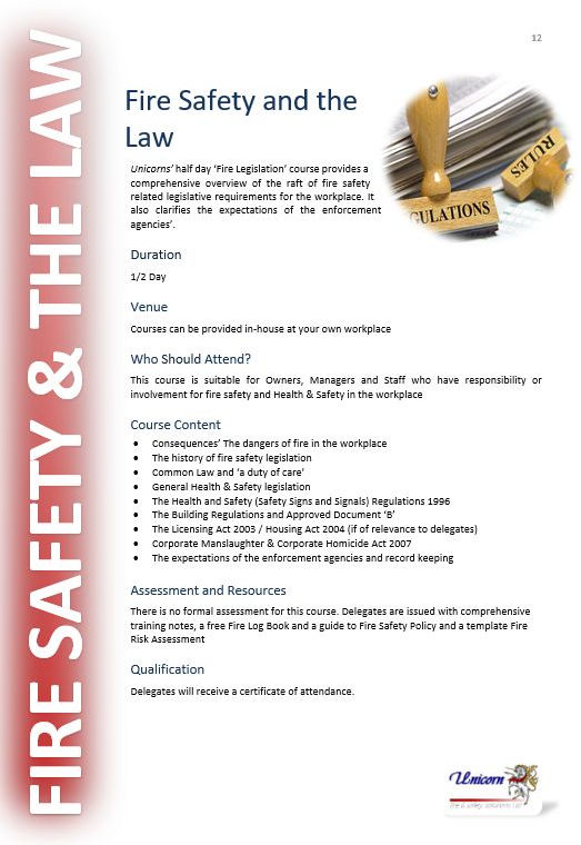 Fire Safety Law Extinguishers